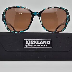Kirkland Signature M39 Blue Tortoise Frame Polarized Brown Lens Sunglasses 57mm